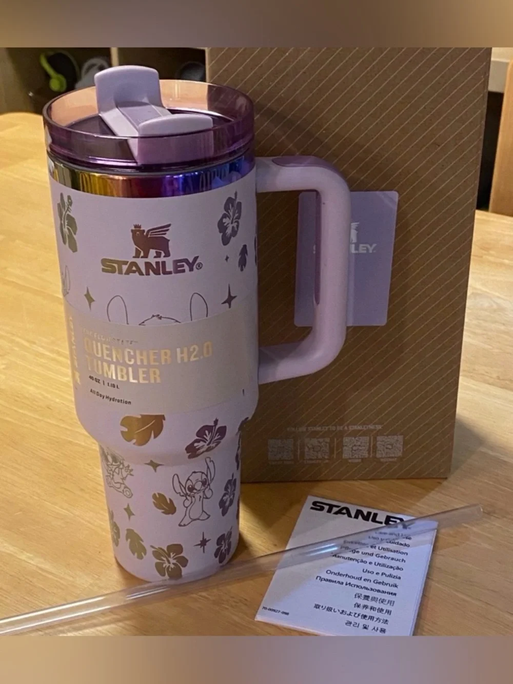 Pink Stitch Engraved Stanley Tumbler 40 oz NIB - Picture 6 of 6